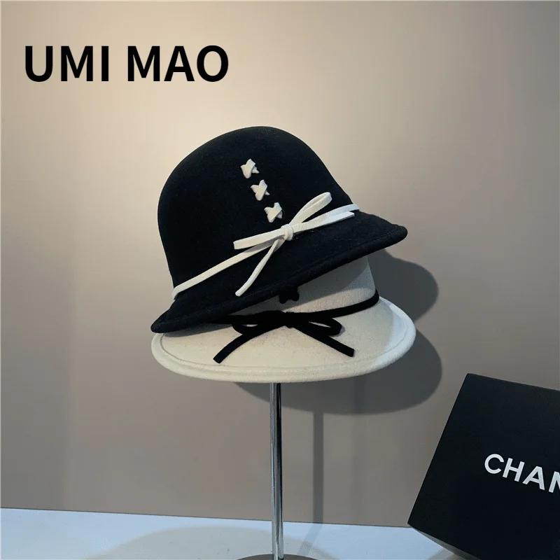 UMI MAO Dark Light Luxury Wild Wool Basin Hat Korean Thin Bow Bowler Autumn Winter Curled Black White Fight Tide Hat Y2K
UMI MAO Dark Light Luxury Wild Wool Basin Hat Korean Thin Bow Bowler Autumn Winter Curled Black White Fight Tide Hat Y2K