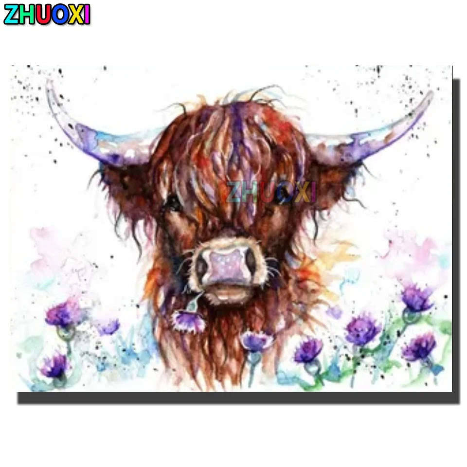 5D Diamond Painting Highland Cattle Flowers Full Square Round Diamond embroidery Watercolor Art Cross stitch Diamond mosaic
5D Diamond Painting Highland Cattle Flowers Full Square Round Diamond embroidery Watercolor Art Cross stitch Diamond mosaic