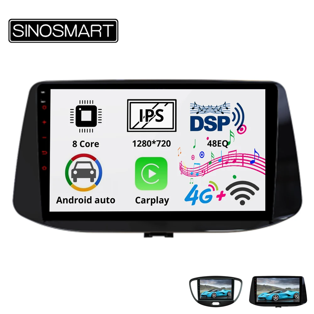 Sinosmart 8 сердечника DSP 48EQ 2Din IPS/QLED 2.5D экран автомобильный gps радио навигации плеер