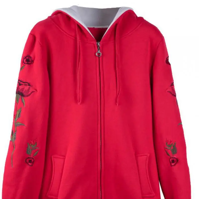 Embroidery Zipper Pocket Women Coat Autumn And Winter Plus Velvet Thickening Large Size Loose Mid-length Girl Hoodie
Embroidery Zipper Pocket Women Coat Autumn And Winter Plus Velvet Thickening Large Size Loose Mid-length Girl Hoodie