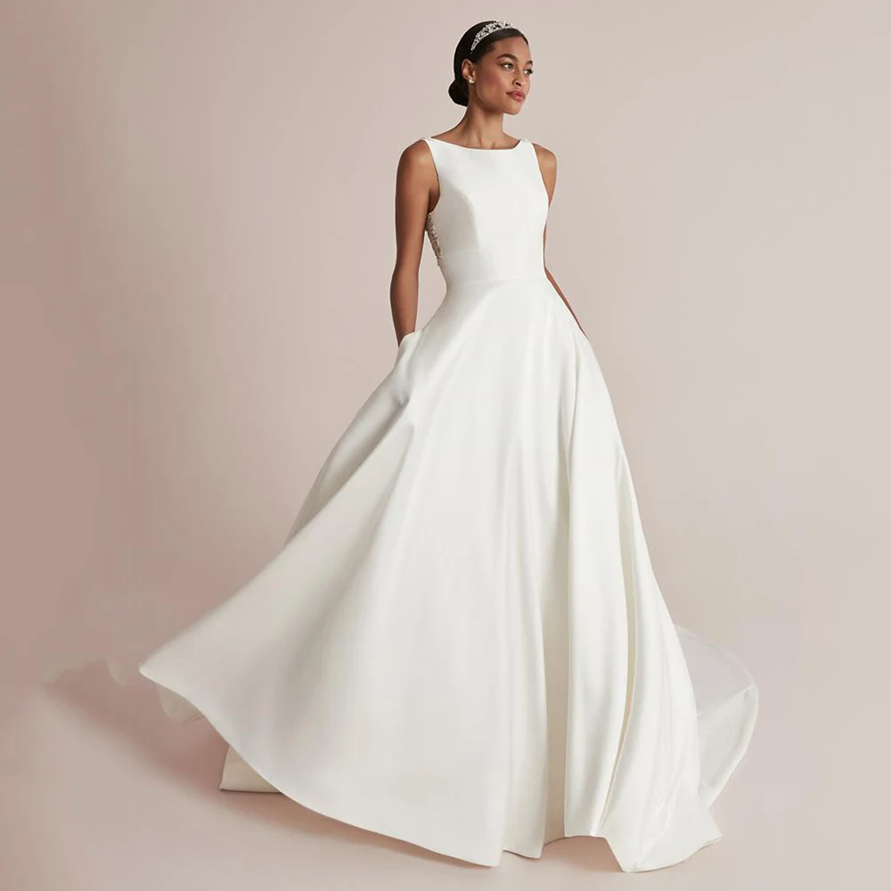 Bohemia Sleeveless Scoop White Wedding Dresses Floor-Length Jersey A-Line Sexy Open Back Sweep Train Bridal Gowns 2021 Summer
Bohemia Sleeveless Scoop White Wedding Dresses Floor-Length Jersey A-Line Sexy Open Back Sweep Train Bridal Gowns 2021 Summer