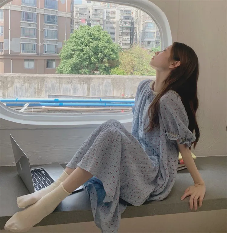 Harajpee Women Pajamas 2021 Summer Japanese Sweet Temperament Mori Girl Style Fresh Print Loose Puff Sleeve Doll Nightdress
Harajpee Women Pajamas 2021 Summer Japanese Sweet Temperament Mori Girl Style Fresh Print Loose Puff Sleeve Doll Nightdress