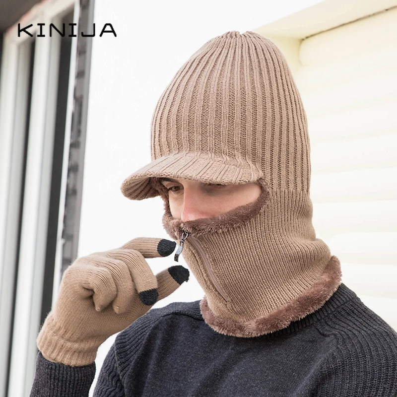 Men Warm fleece visor Hat+Scarf glove Three piece set winter Windbreak ear protection Warm thick wool Windproof Knitting Cap
Men Warm fleece visor Hat+Scarf glove Three piece set winter Windbreak ear protection Warm thick wool Windproof Knitting Cap