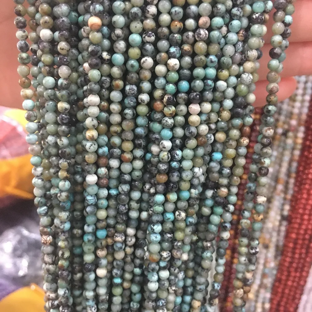 Hot Selling Natural Stone African Turquoises Small Beads 3mm Punch Loose Beads for Jewelry Making Necklace DIY Bracelet 15inches 
Hot Selling Natural Stone African Turquoises Small Beads 3mm Punch Loose Beads for Jewelry Making Necklace DIY Bracelet 15inches