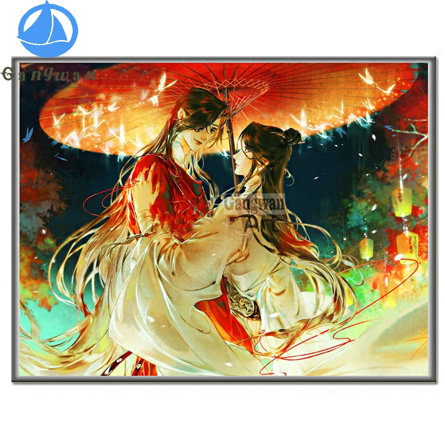 

5d Diy Anime Tian Guan Ci Fu Diamond Painting Mosaic rhinestone fantasy lovers Wall Art handicraft gift home Decoration For Home