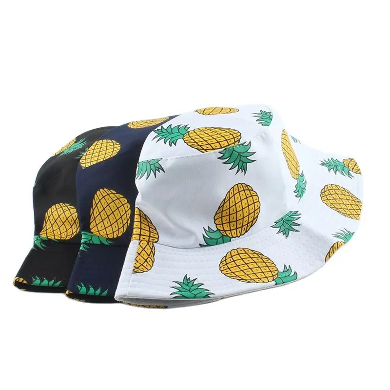 Summer Sunscreen Buckets Hats Pineapple Print Fisherman Sun hats Flat Top Fishing Hat Caps For Women New Fashion
Summer Sunscreen Buckets Hats Pineapple Print Fisherman Sun hats Flat Top Fishing Hat Caps For Women New Fashion