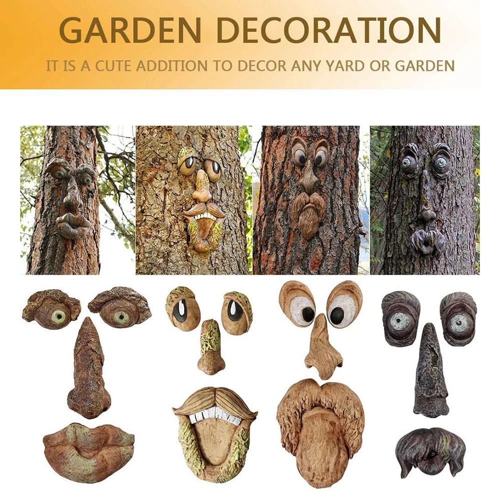 Funny Bark Ghost Face Shaped Tree Monster Facial Features Ornaments Outdoor Fairy Garden Sculpture Creative Crafts Party Props
Funny Bark Ghost Face Shaped Tree Monster Facial Features Ornaments Outdoor Fairy Garden Sculpture Creative Crafts Party Props