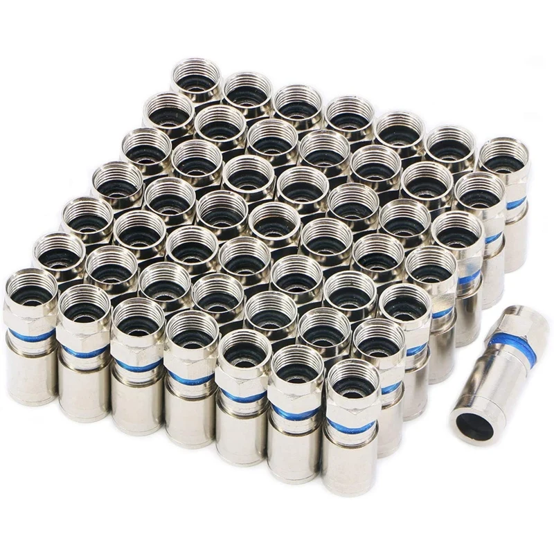 Compression RG6 F Connector Coax Coaxial Adapter Plug for Satellite & Cable TV (50 Pack)
Compression RG6 F Connector Coax Coaxial Adapter Plug for Satellite & Cable TV (50 Pack)