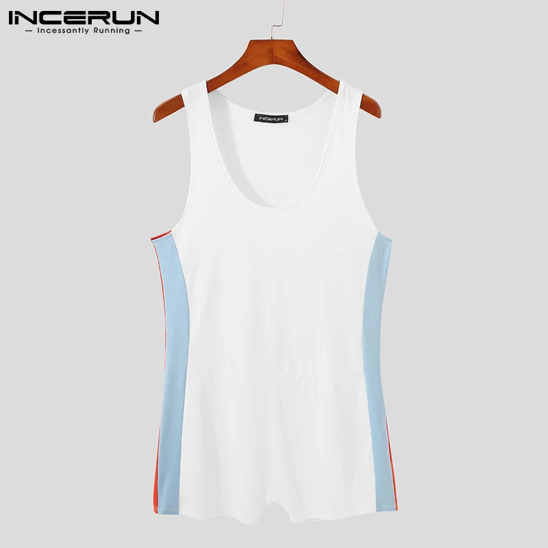 Summer Men Rompers Patchwork Bodybuilding Sleeveless Leisure Homewear Pajamas Jumpsuits Workout Cozy Men Playsuits S-5XL INCERUN
Summer Men Rompers Patchwork Bodybuilding Sleeveless Leisure Homewear Pajamas Jumpsuits Workout Cozy Men Playsuits S-5XL INCERUN
