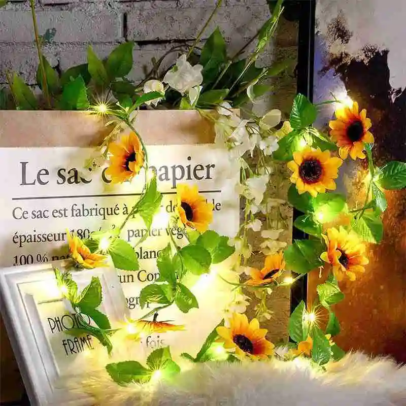 Solar Copper Wire Light Sunflower Model Light String Wall Diy Decoration Ornaments Lighting Room Garden Night E7I8
Solar Copper Wire Light Sunflower Model Light String Wall Diy Decoration Ornaments Lighting Room Garden Night E7I8
