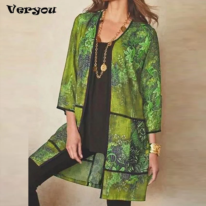 2022 Fashion Elegant Casual Summer Kimono Women Blouse Shirt Print Three-quarter Sleeve Loose Beach Tops Ladies Tops Coat
2022 Fashion Elegant Casual Summer Kimono Women Blouse Shirt Print Three-quarter Sleeve Loose Beach Tops Ladies Tops Coat