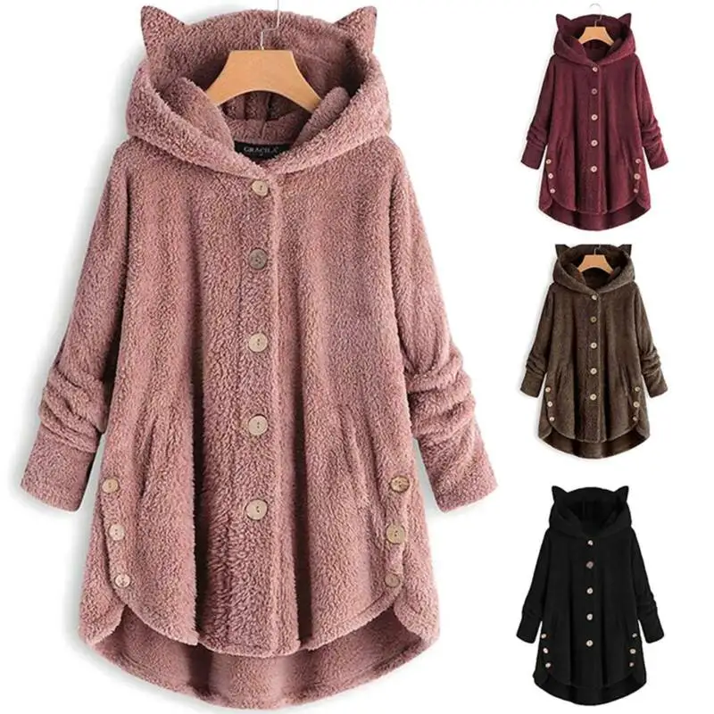 Womens Winter Faux Fur Coat Fleece Warm Hooded Jacket Cat Ear Fluffy Hoodie Tops
Womens Winter Faux Fur Coat Fleece Warm Hooded Jacket Cat Ear Fluffy Hoodie Tops