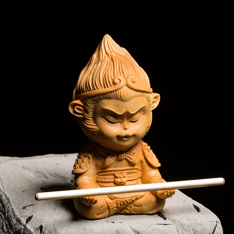 Boxwood Carving Solid Wood Statue Crafts Buddha Statue The Monkey King Cartoon Sculpture Home Decor
Boxwood Carving Solid Wood Statue Crafts Buddha Statue The Monkey King Cartoon Sculpture Home Decor