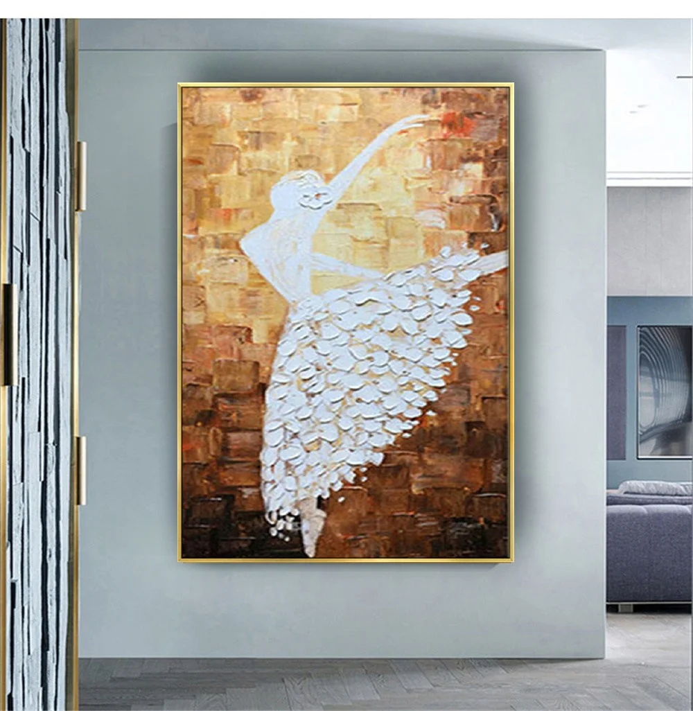hand made abstract oil painting on canvas retro large size brown white ballet dacer Picture For Living Room Home Decor
hand made abstract oil painting on canvas retro large size brown white ballet dacer Picture For Living Room Home Decor
