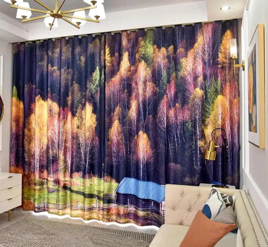 Curtain Country Pastoral Style Oil Painting Landscape Living Room Bedroom Thicken Shading Thickened blackout curtains
Curtain Country Pastoral Style Oil Painting Landscape Living Room Bedroom Thicken Shading Thickened blackout curtains