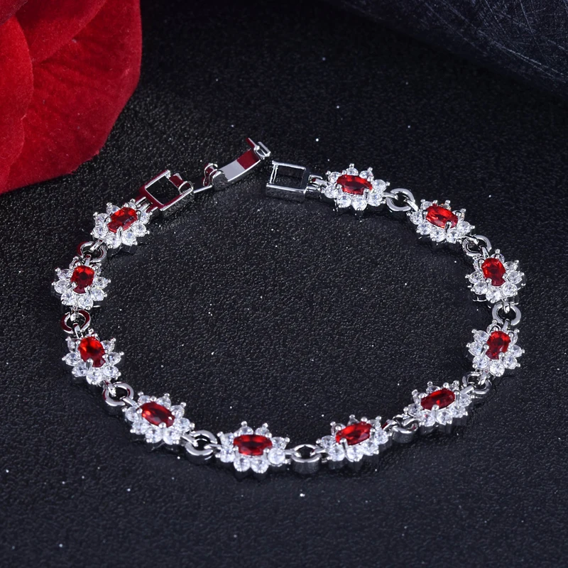 Elegant Temperament Ladies Bracelet Inlay Red Crystal Cubic Zirconia Fashion Flower Women Wedding Engagement Birthday Jewelry
Elegant Temperament Ladies Bracelet Inlay Red Crystal Cubic Zirconia Fashion Flower Women Wedding Engagement Birthday Jewelry