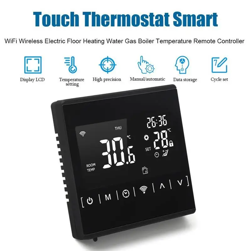 Smart Touch Thermostat WiFi Wireless Electric Floor Heating Water Gas Boiler Temperature Remote Controller For Google Alexa Home
Smart Touch Thermostat WiFi Wireless Electric Floor Heating Water Gas Boiler Temperature Remote Controller For Google Alexa Home