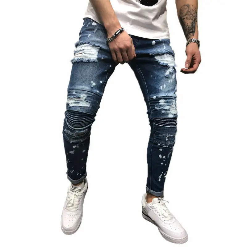 Men Ripped Skinny Jeans Slim Fit Stretchy Denim Pants Distressed Casual Trousers 
Men Ripped Skinny Jeans Slim Fit Stretchy Denim Pants Distressed Casual Trousers