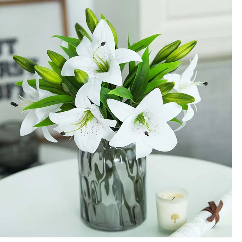 37CM Long,14CM Head,1 Flower Head,2 Buds/PCS,8PCS Artificial Silk Lilies Flowers Fake Lily,Rose ArtificielleWedding Bouquet
37CM Long,14CM Head,1 Flower Head,2 Buds/PCS,8PCS Artificial Silk Lilies Flowers Fake Lily,Rose ArtificielleWedding Bouquet