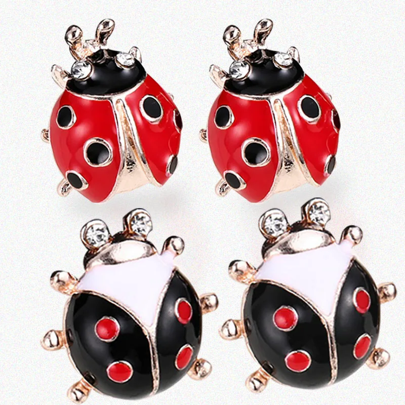 Hot Sale Cute Colorful Seven-star Ladybug Insect Stud Earrings for Women Wedding Engagement Fashion Jewelry
Hot Sale Cute Colorful Seven-star Ladybug Insect Stud Earrings for Women Wedding Engagement Fashion Jewelry