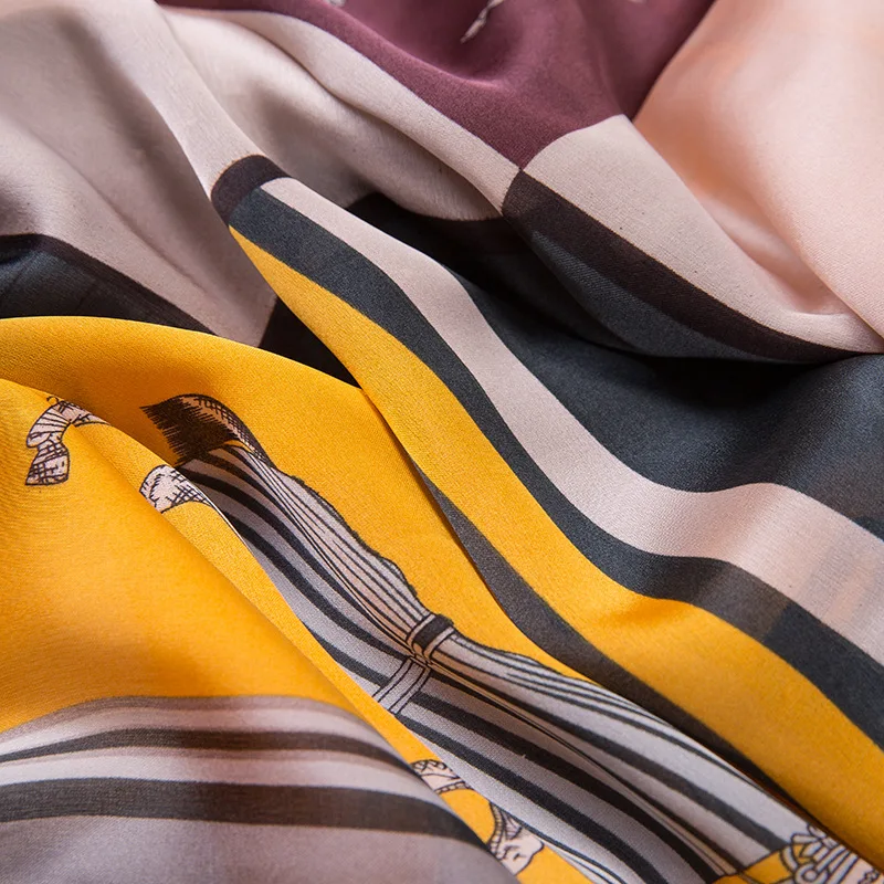 180*90 см топ шелковые полосы ретро роскошные шарфы женские платки квадратный