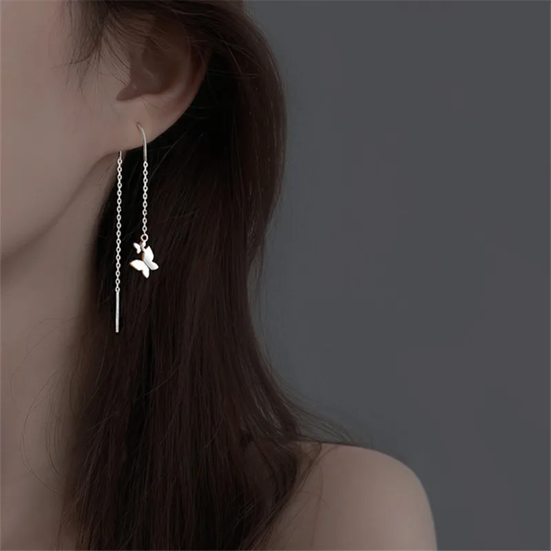 925 Sterling Silver Tassel Link Chain Butterfly Pendent Drop Earring For Women Girls Wedding Party Elegant Jewelry eh275
925 Sterling Silver Tassel Link Chain Butterfly Pendent Drop Earring For Women Girls Wedding Party Elegant Jewelry eh275