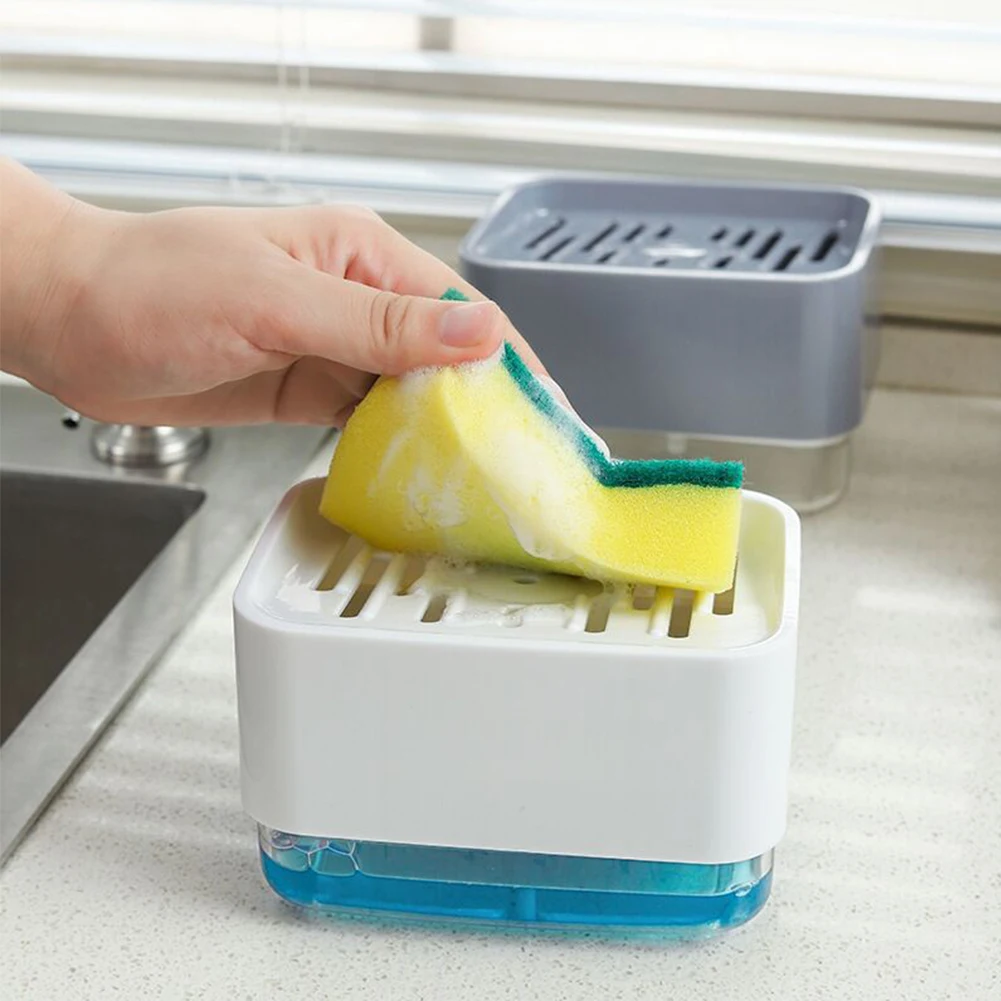 330ML Dish Soap Dispenser Sponge Holder Soap Pump Container Manual Press Hollow-out Draining Bottom Kitchen Practical Tools
330ML Dish Soap Dispenser Sponge Holder Soap Pump Container Manual Press Hollow-out Draining Bottom Kitchen Practical Tools