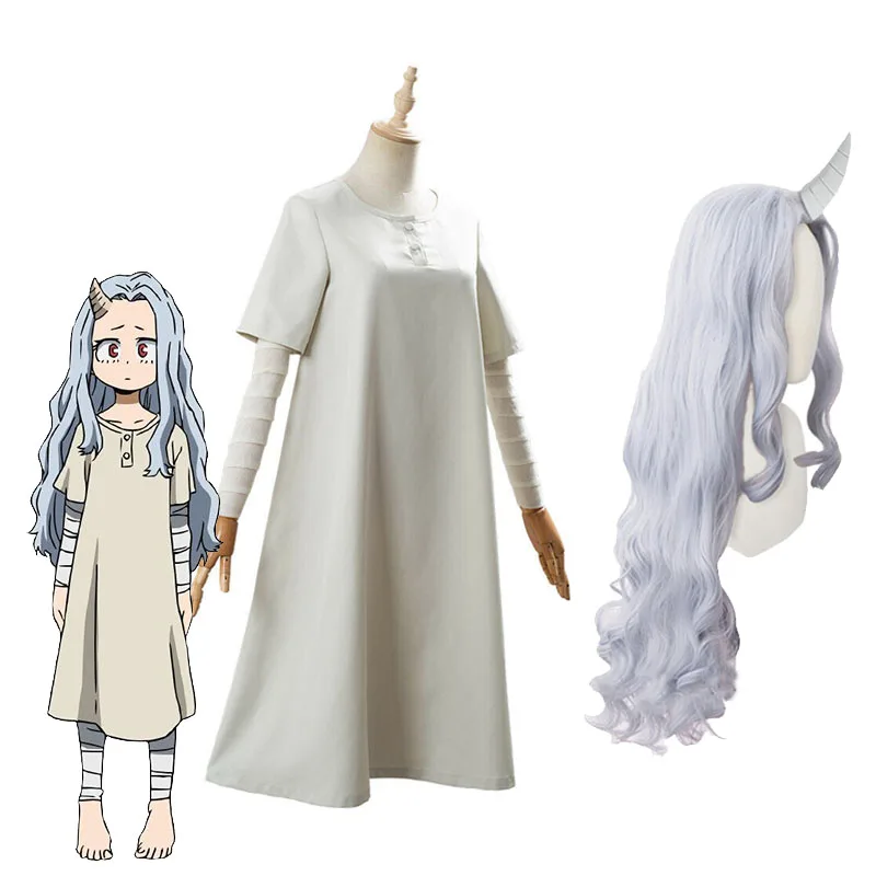 Halloween Costume Boku no Hero Academia Eri Cosplay Dress Women's Dresses and Wig Headwear Eri Costumes Blue-Grey Curly Hair
Halloween Costume Boku no Hero Academia Eri Cosplay Dress Women's Dresses and Wig Headwear Eri Costumes Blue-Grey Curly Hair