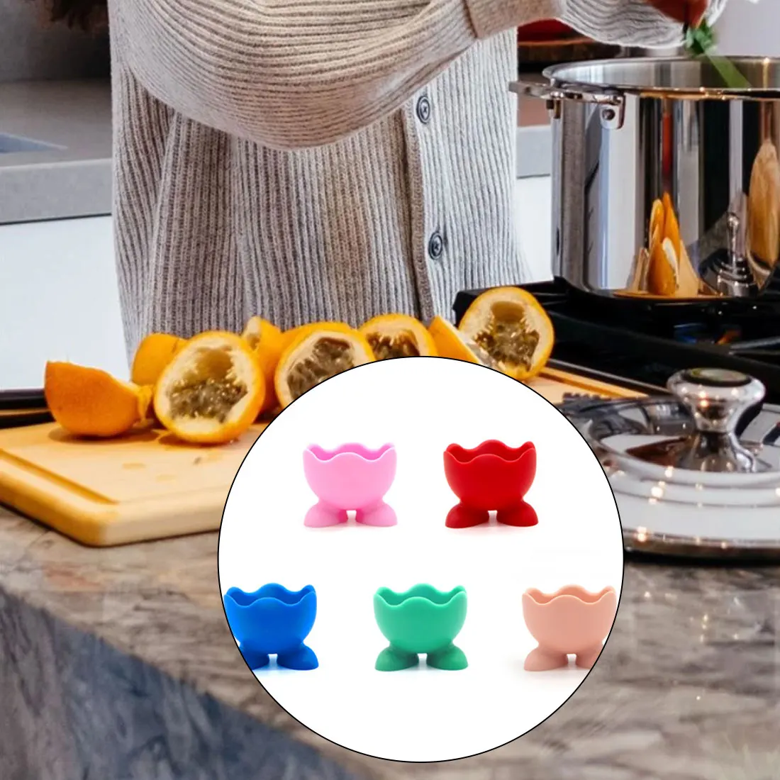 5pcs Creative Cute Silicone Egg Cup Holder Food Grade Silicone Boiled Eggs Holder Boiler Holder Eggcup Kitchen Cooking Tool
5pcs Creative Cute Silicone Egg Cup Holder Food Grade Silicone Boiled Eggs Holder Boiler Holder Eggcup Kitchen Cooking Tool