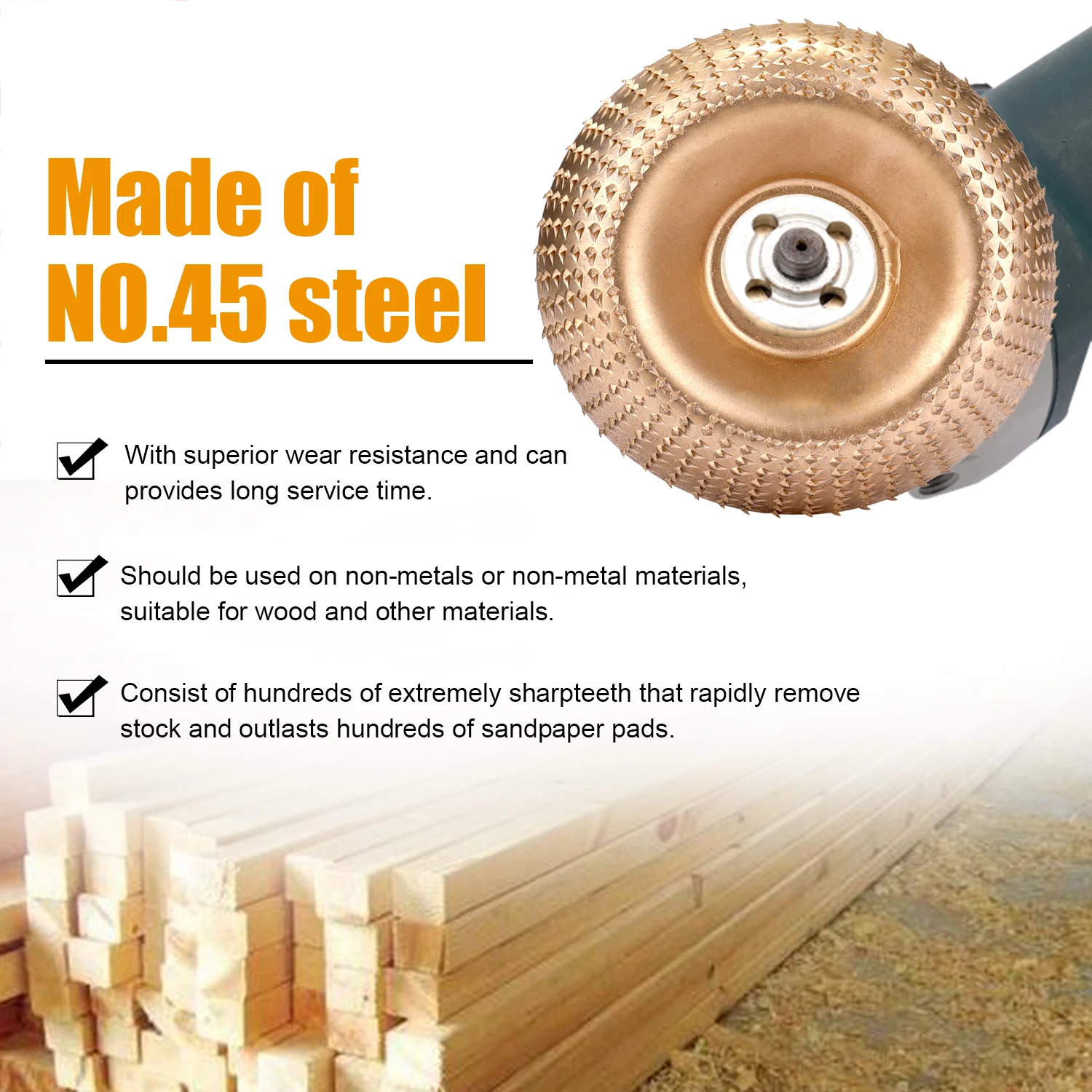 Woodworking Wood Angle Grinding Wheel Sanding Carving Rotary Tool NO.45 Steel Abrasive Disc for Angle Grinder
Woodworking Wood Angle Grinding Wheel Sanding Carving Rotary Tool NO.45 Steel Abrasive Disc for Angle Grinder