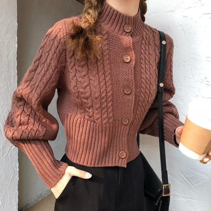2020 New Spring and Autumn Knitted Cardigan Button Up Korean Slim Sweater Vintage Cardigan Women Short Sweater Knitting Top Q172
2020 New Spring and Autumn Knitted Cardigan Button Up Korean Slim Sweater Vintage Cardigan Women Short Sweater Knitting Top Q172