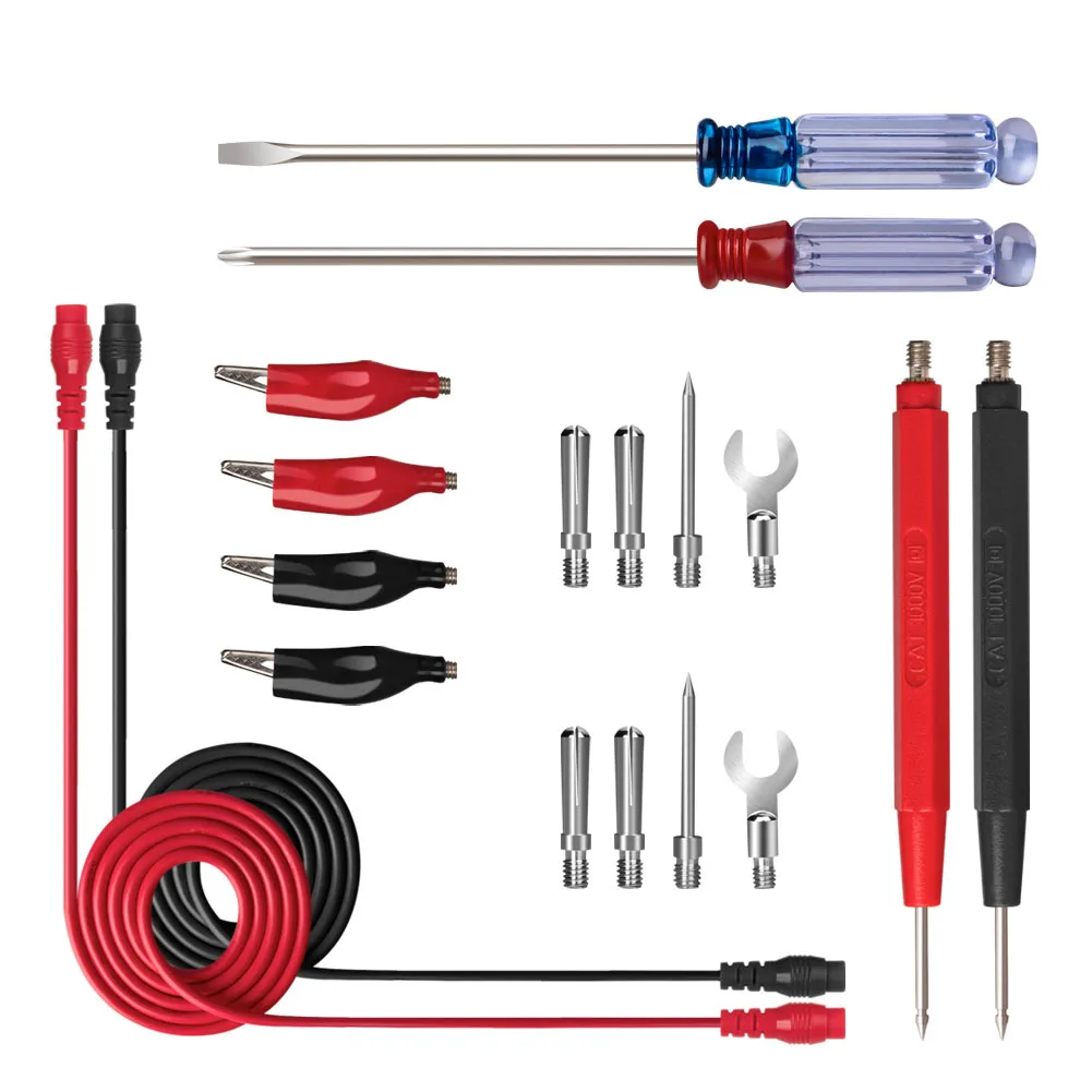 18PCS Set Universal Digital Multimeter Probe Test Leads Multi Meter Needle Tip Tester Pin Probe Wire Pen Cable Test Line Kit
18PCS Set Universal Digital Multimeter Probe Test Leads Multi Meter Needle Tip Tester Pin Probe Wire Pen Cable Test Line Kit