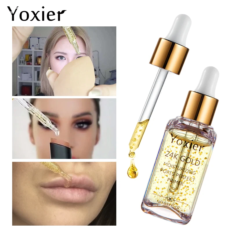 Yoxier 24K Gold Makeup Primer Whitening Face Skin Care Oil Control Professional Matte Face Serum Foundation Invisible Pores 15ml
Yoxier 24K Gold Makeup Primer Whitening Face Skin Care Oil Control Professional Matte Face Serum Foundation Invisible Pores 15ml