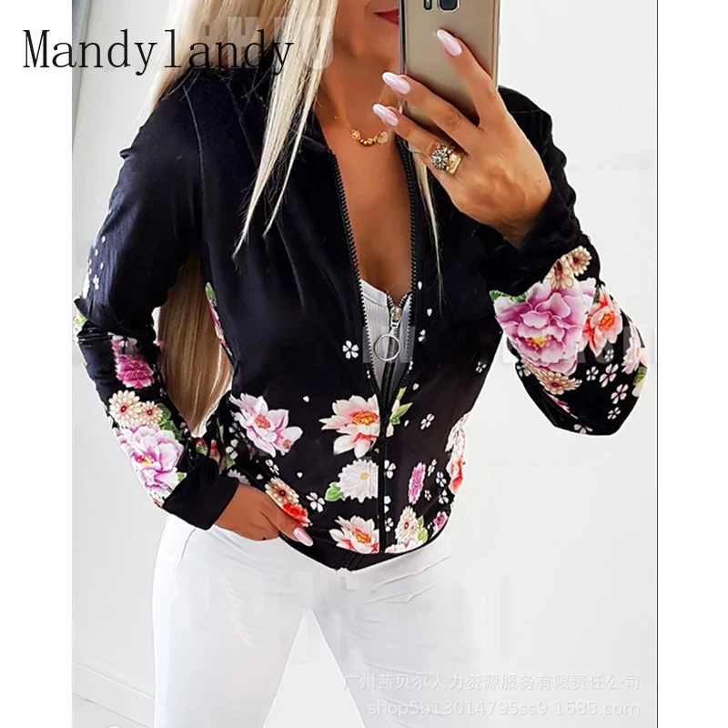 Mandylandy Women's Autumn Floral Print Zipper Coat Jacket Lady Sexy Fashion Long Sleeve O Neck Straight Outwear
Mandylandy Women's Autumn Floral Print Zipper Coat Jacket Lady Sexy Fashion Long Sleeve O Neck Straight Outwear