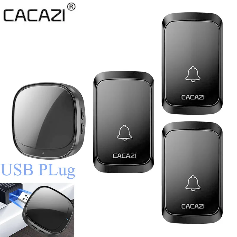 CACAZI USB Wireless Doorbell 300M Range Home Intelligent Waterproof Door Bell 60 Chimes 1 2 Button 1 2 3 Receiver 2021 Newest
CACAZI USB Wireless Doorbell 300M Range Home Intelligent Waterproof Door Bell 60 Chimes 1 2 Button 1 2 3 Receiver 2021 Newest