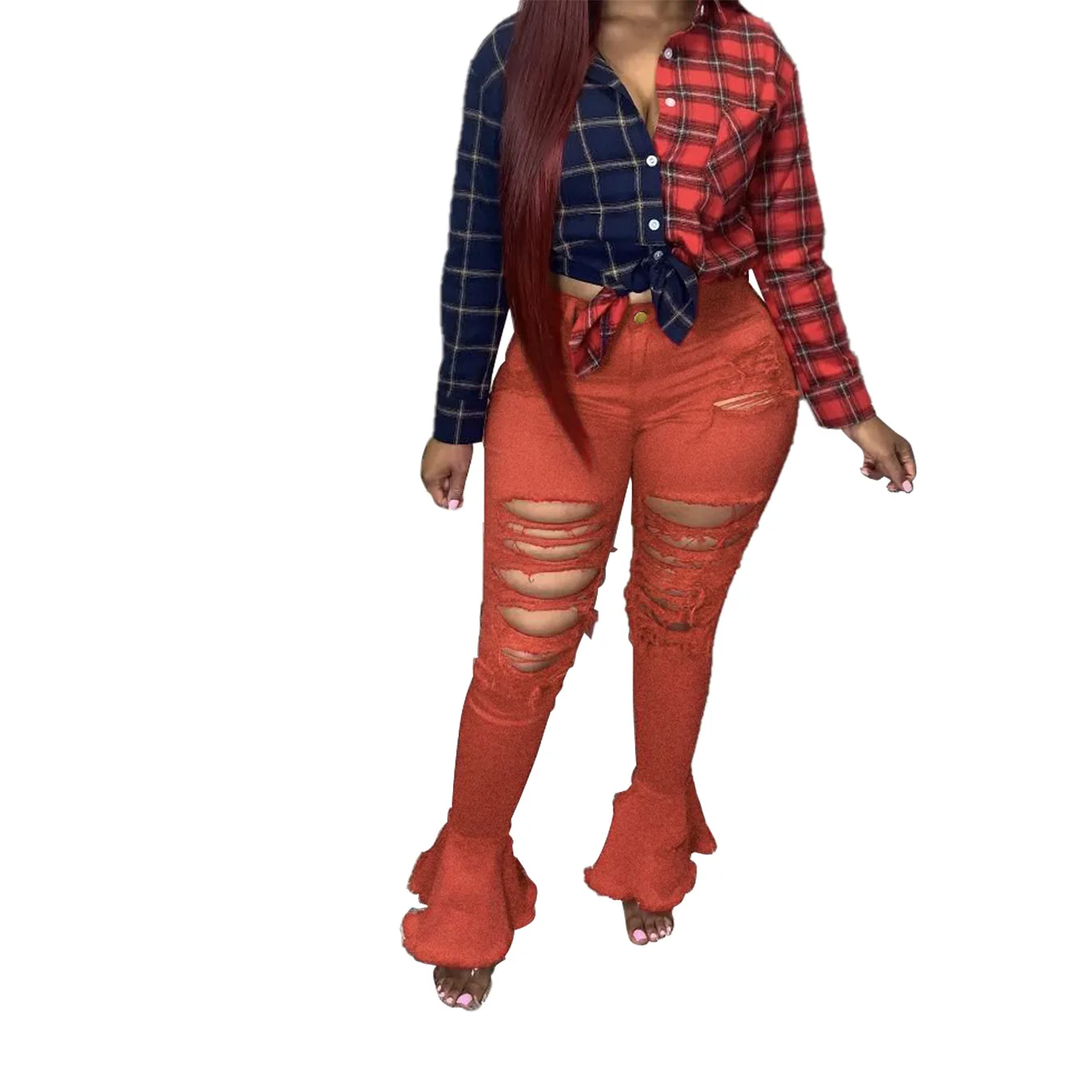 PLUS SIZE WHOLESALE CLOTHING-women's flared denim pants custom logo print on product and package from 1pc dropship
PLUS SIZE WHOLESALE CLOTHING-women's flared denim pants custom logo print on product and package from 1pc dropship