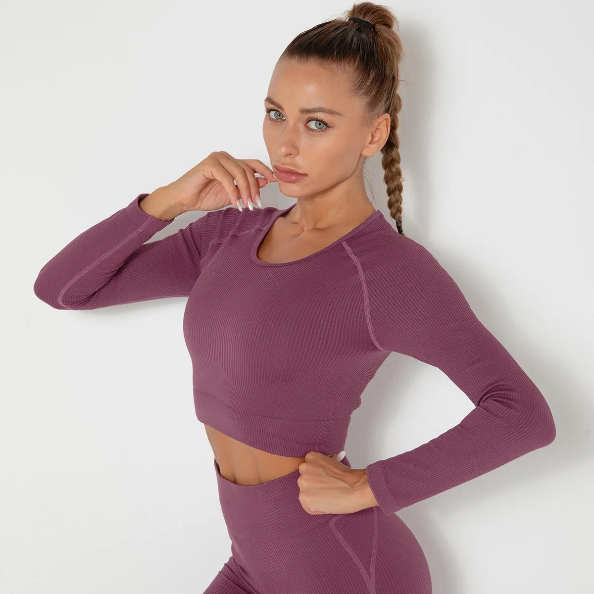Seamless Long Sleeve Crop Top Women Ribbed Yoga Shirts Running Fitness Workout Clothing Gym Sports Top Shirts Sportswear
Seamless Long Sleeve Crop Top Women Ribbed Yoga Shirts Running Fitness Workout Clothing Gym Sports Top Shirts Sportswear