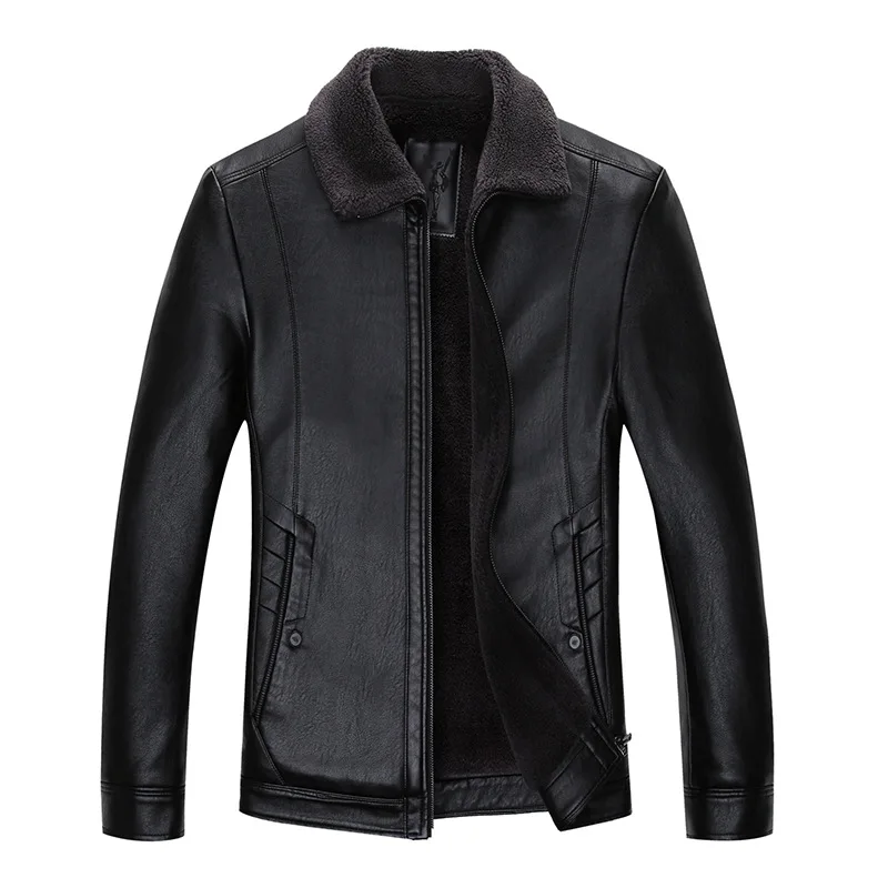 direct Factory selling plush fur integrated father's leather jacket winter coat middle aged men's leather jacket
direct Factory selling plush fur integrated father's leather jacket winter coat middle aged men's leather jacket