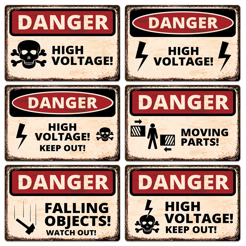 Danger Keep Out Vintage Iron Poster Retro Metal Tin Signs Wall Decor High Voltage Falling Objects Beware Warning Plaques 20*30cm
Danger Keep Out Vintage Iron Poster Retro Metal Tin Signs Wall Decor High Voltage Falling Objects Beware Warning Plaques 20*30cm