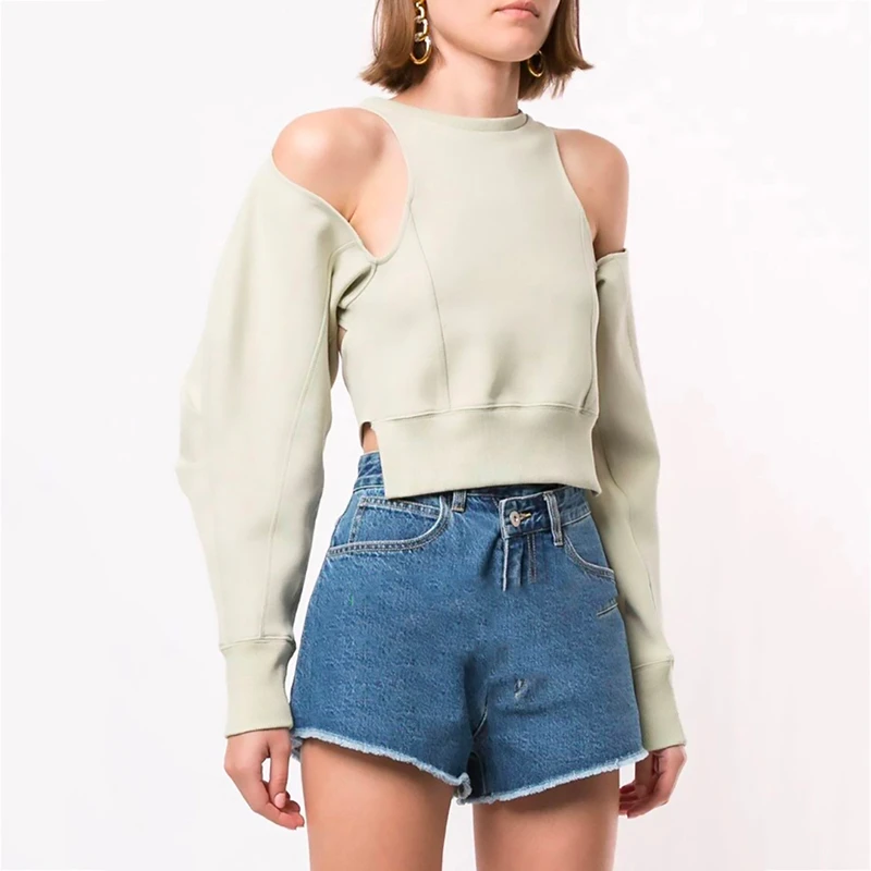 Full Sleeves Round Neck Design Styles High Waist 2021 New Spring and Summer Hollow Out Back Short Sweatshirt Goth Cotton
Full Sleeves Round Neck Design Styles High Waist 2021 New Spring and Summer Hollow Out Back Short Sweatshirt Goth Cotton
