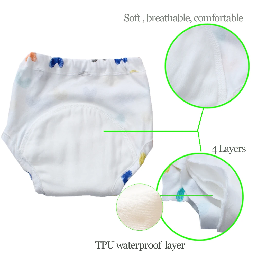 Тканевый подгузник для младенцев Многоразовые водонепроницаемые тренировочные