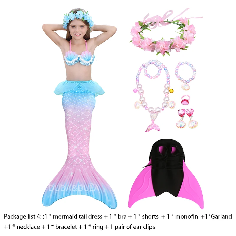 Little Mermaid Tails with Monofin Kids Girls Bikini Costumes Swimming Mermaid Swimsuit Flipper girls Swimming Cosplay Costume
Little Mermaid Tails with Monofin Kids Girls Bikini Costumes Swimming Mermaid Swimsuit Flipper girls Swimming Cosplay Costume