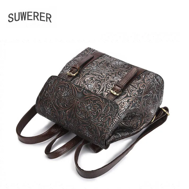 SUWERER 2020 New Genuine Leather bag Retro fashion Embossed bag Large capacity leather backpabk
SUWERER 2020 New Genuine Leather bag Retro fashion Embossed bag Large capacity leather backpabk