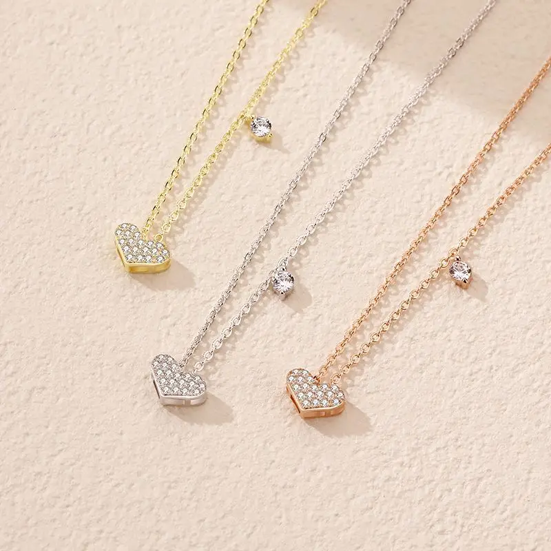 S925 Sterling Silver Full Diamond Love Necklace Female Temperament Fashion Clavicle Chain Simple Trendy Heart-shaped Pendant
S925 Sterling Silver Full Diamond Love Necklace Female Temperament Fashion Clavicle Chain Simple Trendy Heart-shaped Pendant