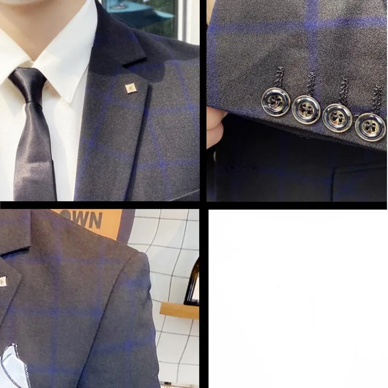 (Jacket+Vest+Pants) Men Business Formal Slim Fit Wedding Prom Suits Male Boutique Plaid Design Groom Dress Blazers 3 Pieces Set
(Jacket+Vest+Pants) Men Business Formal Slim Fit Wedding Prom Suits Male Boutique Plaid Design Groom Dress Blazers 3 Pieces Set