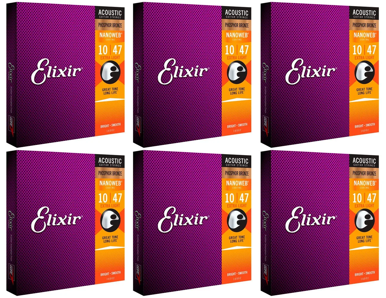 Elixir 16002 NanowebCoating Фосфористая бронзовая акустическая гитарная струна из