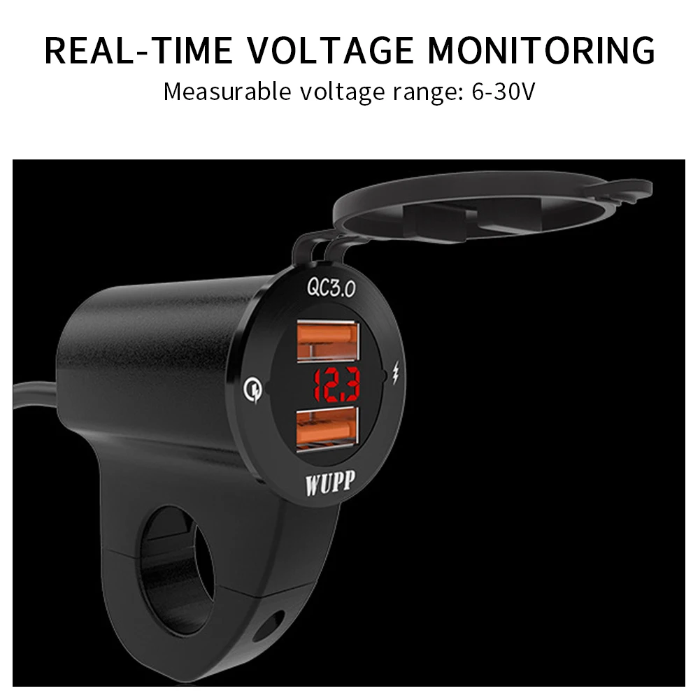 Portable With Voltmeter Universal Switch Waterproof Practical Motorcycle Phone Charger Handle Mount Dual USB Accessories Fast
Portable With Voltmeter Universal Switch Waterproof Practical Motorcycle Phone Charger Handle Mount Dual USB Accessories Fast