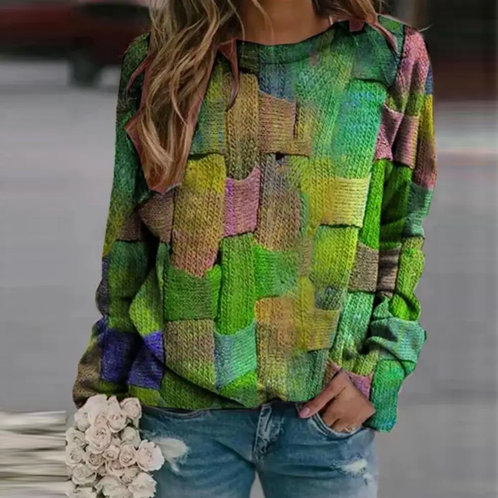 Casual Women Sweater Long Sleeve Easy to Wash Autumn Blouse Patch Female Fall Top for Going Out Female Top
Casual Women Sweater Long Sleeve Easy to Wash Autumn Blouse Patch Female Fall Top for Going Out Female Top
