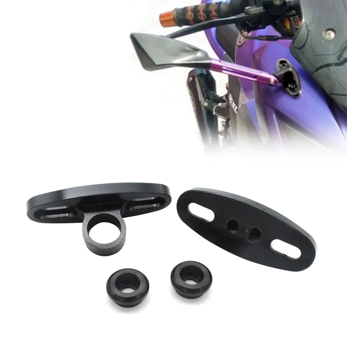 CNC 2 шт. мотоциклетные боковые зеркала заднего вида адаптер для Kawasaki NINJA400 Z800 Z750 Z1000