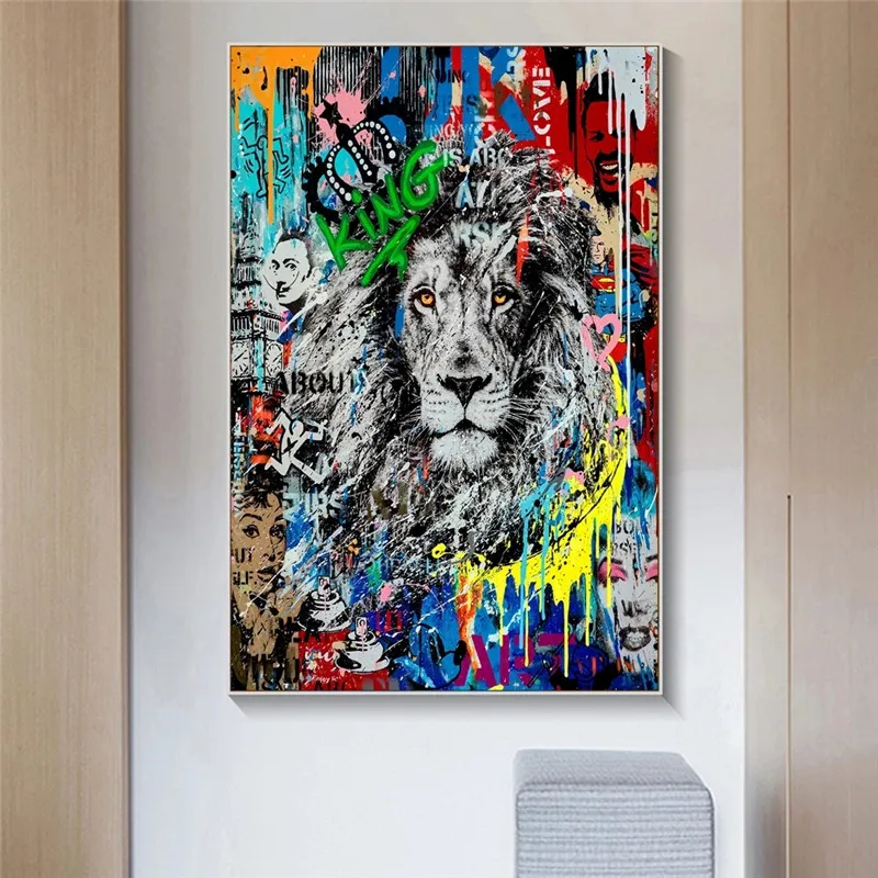 Graffiti Lion King Street Art Abstract Canvas Painting Posters On Wall Decor Art Prints Watercolour Pictures For Living Room
Graffiti Lion King Street Art Abstract Canvas Painting Posters On Wall Decor Art Prints Watercolour Pictures For Living Room